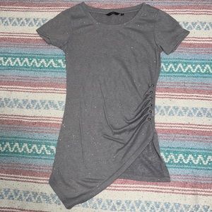 Light purple sparkly knit short sleeved t-shirt